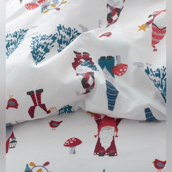 NWT Company Cotton Holiday Gnomes Green Multi Cotton Full Sheet Set 100% cotton - Picture 2 of 7